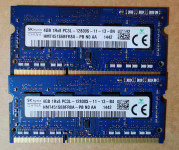 SK Hynix 8GB (2x4GB) 1Rx8 DDR3 SO-DIMM PC3-12800 1600MHz Za prenosnik.