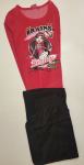 NOVO: dekliška roza-lila-črna pidžama z dolgimi rokavi; vel:12 let 150