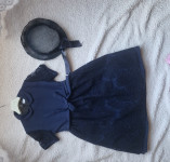 Dekliška obleka z klobukom, 3 leta