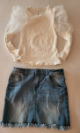 Komplet jeans krilo in majica 158