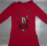 Rdeča praznična dekliška obleka z dolgimi rokavi 134/140, 8-10 let