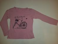 UGODNO: dekliška roza bombažna 4more majica z dolgimi rokavi;vel.8