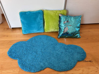 2x tepih/preproga oblak, 3x okrasna blazina