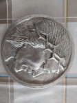 PLAKETA,SLIKA,GLAVA JEZUSA KRISTUSA,BRON,MESING,JEZUS,KRIŽAN,KRONA