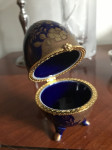 Porcelanasto jajce v stilu Fabergeja - kobalt modra