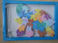 Lesena sestavljanka želva, slon