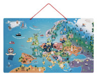 Magnetna tabla sestavljanka puzzle Evropa Lesen magnetni zemljevid