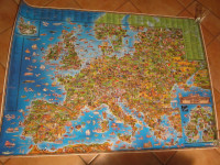 Otroški zemljevid Evrope stenski 97 cm X 137 cm