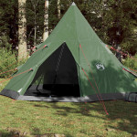 vidaXL Šotor za kampiranje tipi za 4 osebe zelen vodoodporen