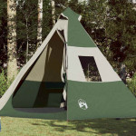 vidaXL Šotor za kampiranje tipi za 7 oseb zelen vodoodporen
