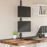 vidaXL Dvojni nosilec za monitor črno jeklo VESA 75/100 mm