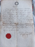 GORENJSKA - LISTINA S PEČATOM, 1837