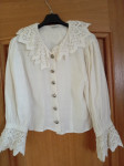 Hess vintage lanena bluza s čipko - rezerv.