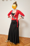 Rdeča wrap majica - bluza z volančki za flamenko, flamenco