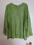 Zelena svilena bluza XL, 48-52, prava svila