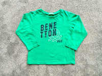 Benetton majica dolg rokav, zelena, 2-3 leta