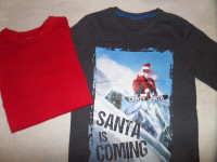 Majici z d.r. Santa + enobarvna, št. 158/164 (obe skupaj 10 eur)