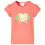 Otroška majica s kratkimi rokavi koralna 104