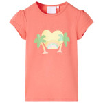 Otroška majica s kratkimi rokavi koralna 116
