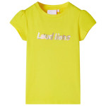 Otroška majica s kratkimi rokavi živo rumena 116