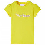 Otroška majica s kratkimi rokavi živo rumena 140
