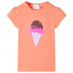 Otroška majica neon oranžna 140