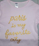 Roza dekliška majica Paris is my city št. 128/134, 10A, 8-9 let
