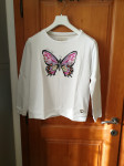 Bela majica z motivom metulja bombaž