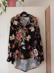 My Halys črno cvetlična tunika S/M