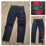 dekliške kavbojke z vrtnico št.164/xs