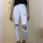 Dolge bele raztrgane mom jeans 32