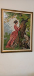 Gobelin, dim 40x60 cm, v okviru s steklom, HAND MADE
