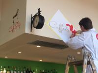 KAVA ŠABLONA TAPETA SKICA COFFE SHOP