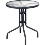 Okrogla miza - ( JEKLO + KALJENO STEKLO ) - Miza za balkon, teraso