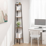 vidaXL 5-nadstropni kotni regal temno rjav in črn 45,5x31,5x180 cm