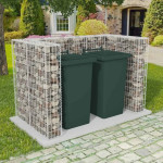 vidaXL Gabion dvojna ograda za koš za smeti jeklo 180x100x120 cm