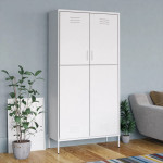 vidaXL Garderobna omara bela 90x50x180 cm jeklo