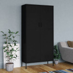 vidaXL Garderobna omara črna 90x50x180 cm jeklo