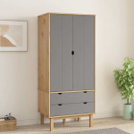 vidaXL Garderobna omara OTTA rjava in siva 76,5x53x172 cm borovina