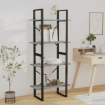 vidaXL Knjižna omara 4-nadstropna siva sonoma 60x30x140 cm konstr. les
