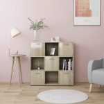 vidaXL Knjižna omara sonoma hrast 90x30x90 cm iverna plošča