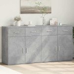 vidaXL Komoda 2 kosa betonsko siva 79x38x80 cm inženirski les