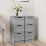 vidaXL Komoda 2 kosa siva sonoma 30x30x70 cm konstruiran les
