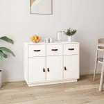 vidaXL Komoda bela 100x40x75 cm trdna borovina