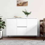 vidaXL Komoda bela 101,5x35x70 cm inženirski les