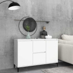 vidaXL Komoda bela 102x35x70 cm iverna plošča