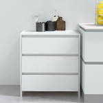 vidaXL Komoda bela 70x41x75 cm iverna plošča