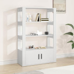 vidaXL Komoda bela 80x30x119,5 cm inženirski les