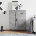 vidaXL Komoda betonsko siva 69,5x34x90 cm inženirski les