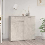 vidaXL Komoda betonsko siva 80x36x75 cm iverna plošča